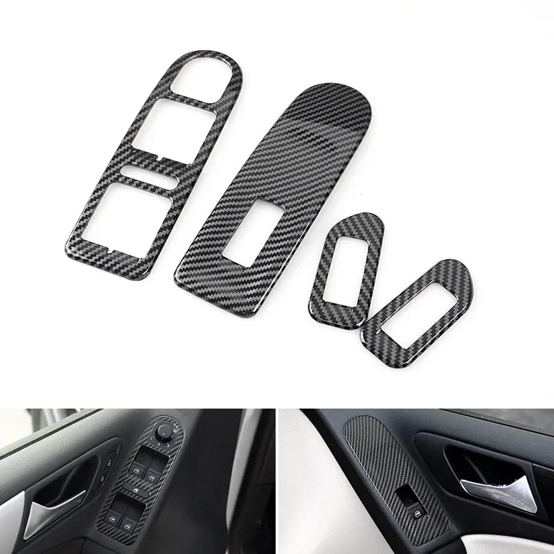 

For VW Golf 6 MK6 2010 2011 2012 2013 Interior Window Lifter Switch Control Panel Cover Carbon Texture Inner Accessories Trim