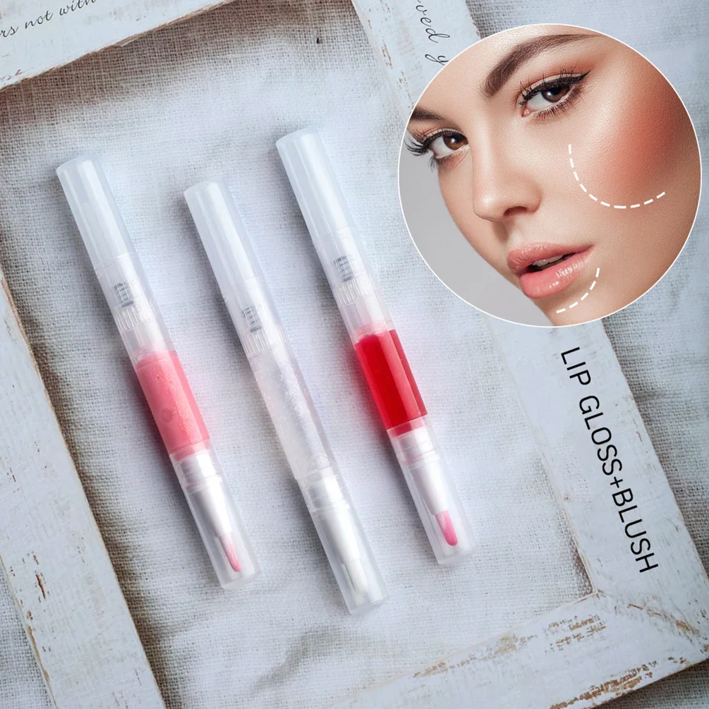 ฉลากส่วนตัว Auto Rotate Pressed Lipgloss โลโก้ที่กําหนดเอง Quick Dry Water Gloss Shimmering Mirror Plumper Lip Oil แต่งหน้าขายส่ง