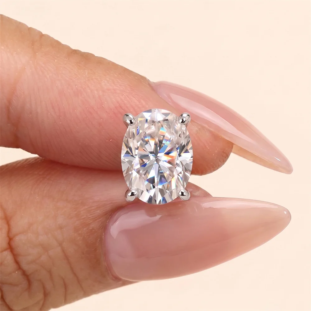 AIDE 925 Sterling Silber Klassischer Moissanit-Ohrstecker mit flacher Rückseite für Damen, 1 Karat, geometrische Form, Hochzeitsschmuck – Detail 32