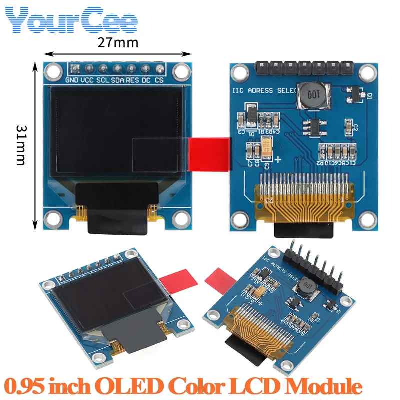 0.95 inch Color OLED display LCD screen Module 0.95″ resolution 96*64 full color HD screen 7Pin SPI Support 51/STM/ for Arduino