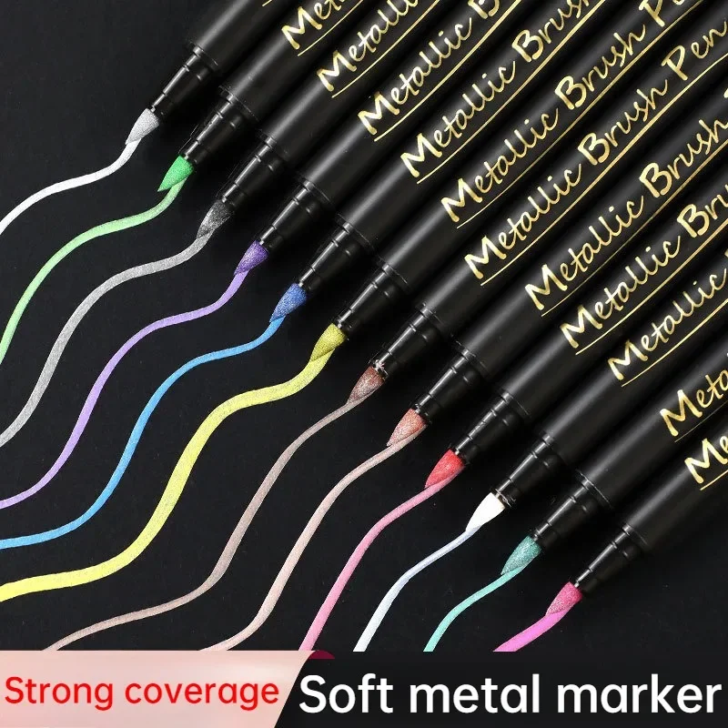 Soft-head Metal Marker Gundam Model Coloring Non-fading Paint Pen Writing Painting Signature Marker Marker for Tattoo Painting