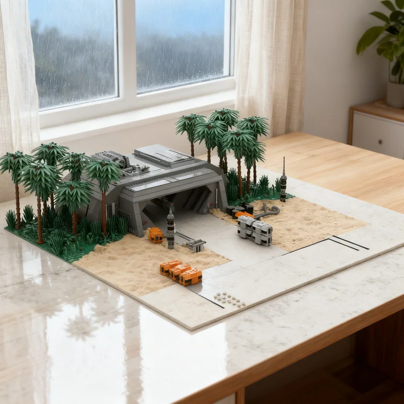 

5448 деталей MOC SW Landing Pad 9 на платформе для высадки на Скарифе, модель UCS, конструктор, игрушки, рождественские подарки, кирпичики, идеи для детей