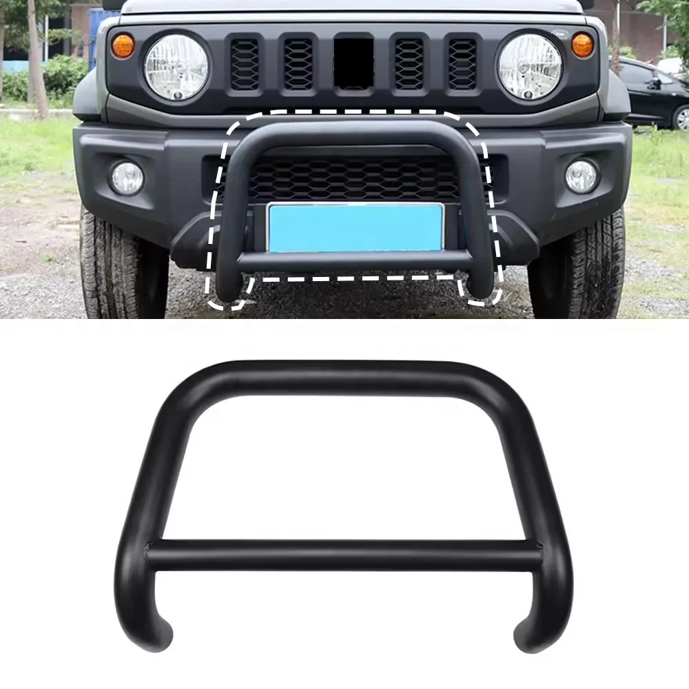 

Black Steel Front Bumper 4x4 Pickup Trucks Bull Bar Guard Protective For Jimny JB74 2019-2023
