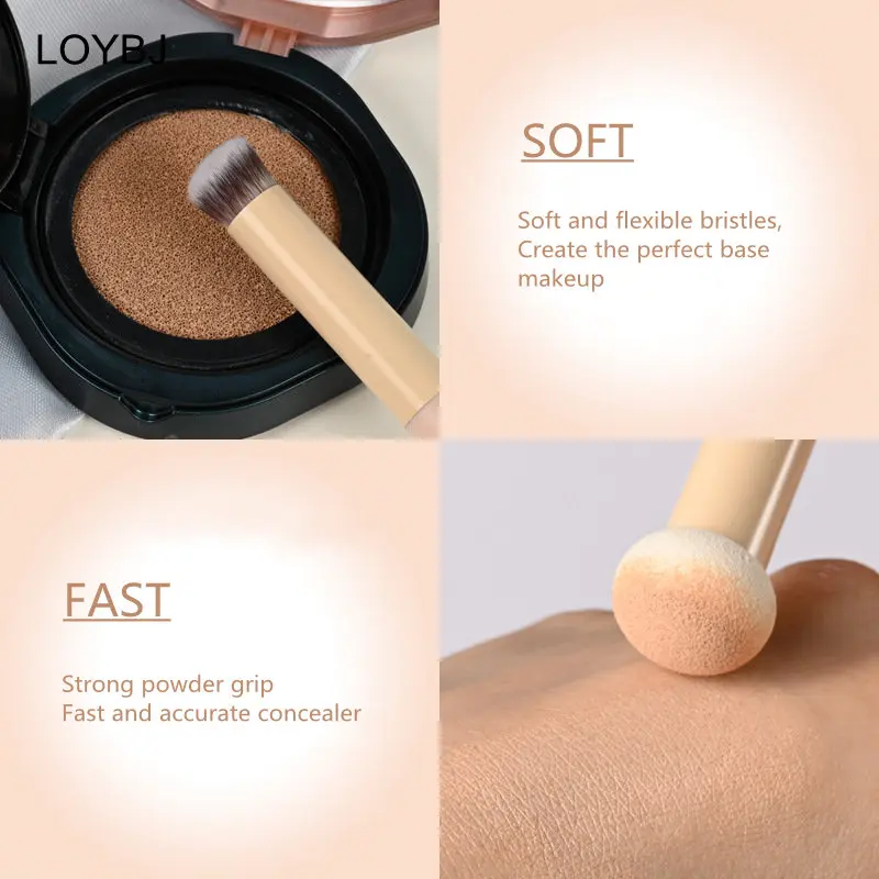 LOYBJ Small Mantou Concealer Brush Sponge Head Soft Hair Makeup Brushes Powder Foundation Fine Concealer Natural Blending Brush