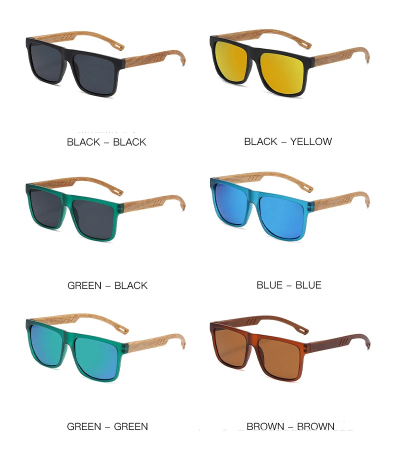 Retro-Sonnenbrille aus Bambus und Holz im neuen Stil, UV-Schutz, für Herren, trendige und vielseitige Sonnenschutz-Sonnenbrille 3052 – Detail 8