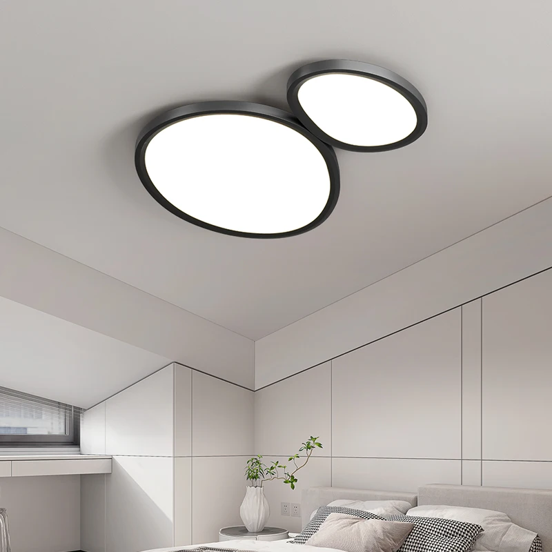 Plafonnier LED au design moderne, disponible en noir et en blanc, éclairage d'intérieur, luminaire décoratif de plafond, idéal pour un salon, une chambre à coucher ou un bureau