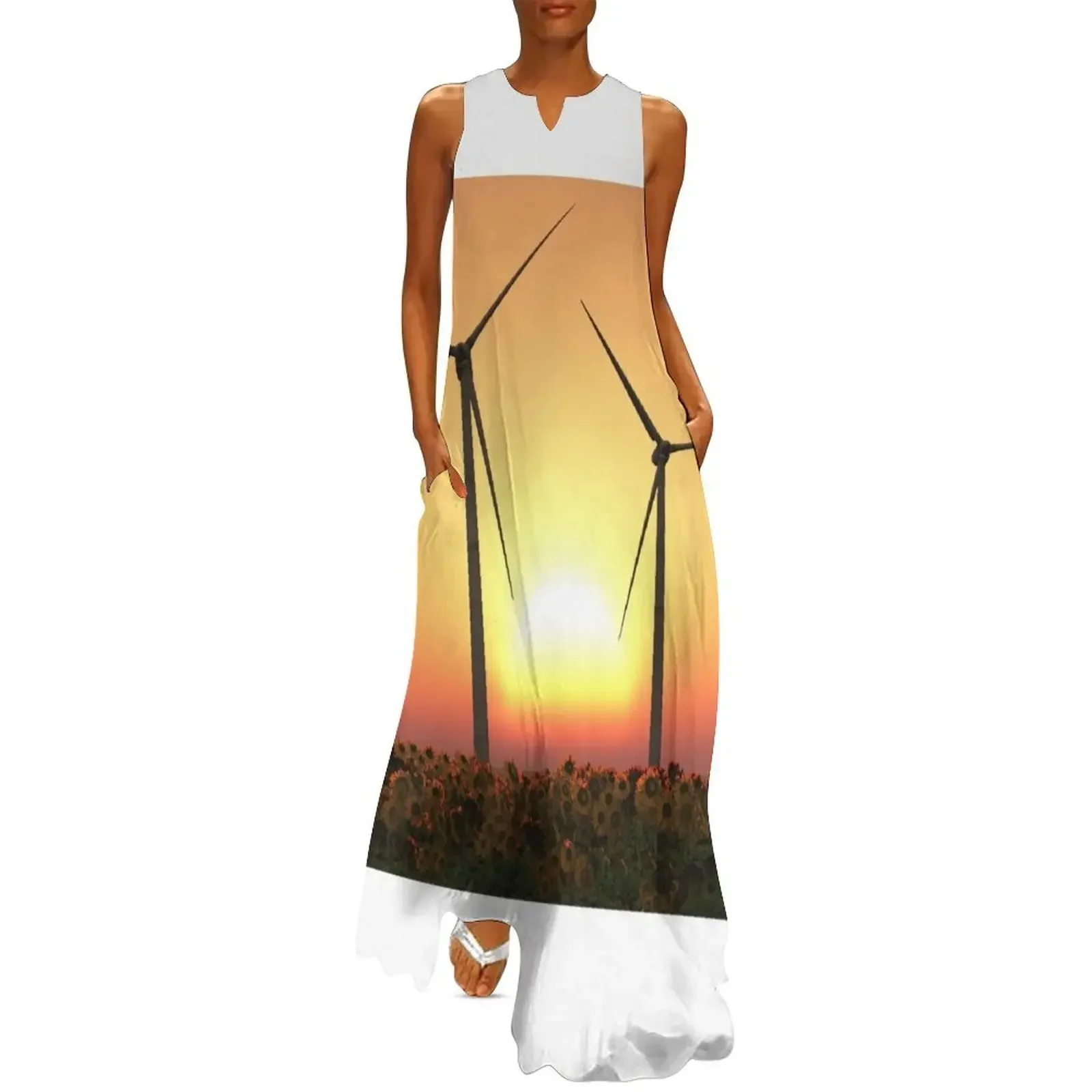

Wind Turbines at Sunset Long Dress dress women summer 2025 dresses for woman long sleeve dress womens