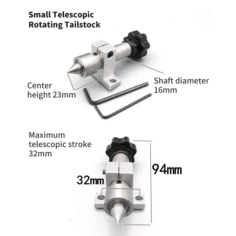 Micro Woodworking Lathe Thimble Lathe Universal Hardware Accessories Drilling Tailstock DIY Buddha Bead Machine Slewing Thimble