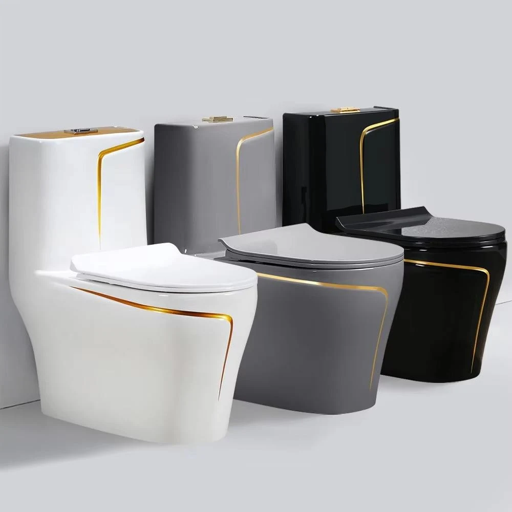 Luxury Floor‑Mounted One‑Piece Ceramic Siphonic WC Toilet, Modern Sanitary Ware for Home Bathroom Projects