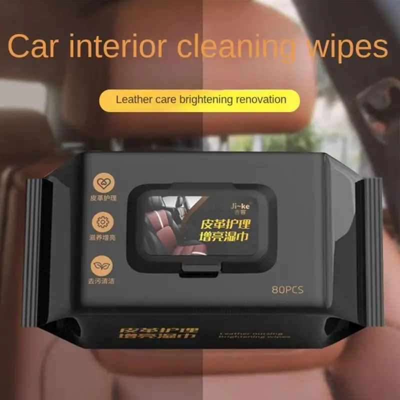 1-3PCS Leather Cleaning Wipes Multipurpose Leather Seat Cleaner Car Leather Wipes Couch Cleaner Powerful Car Cleaning Too