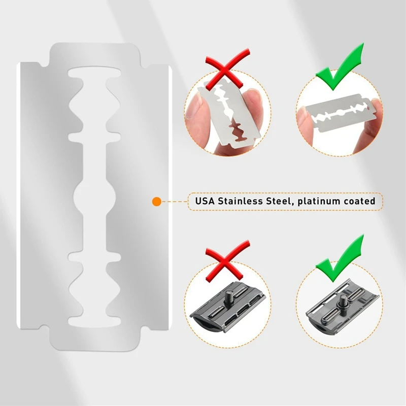 Durable Replaceable Reusable Safety Razors With Stainless Steel Double-Sided Blade