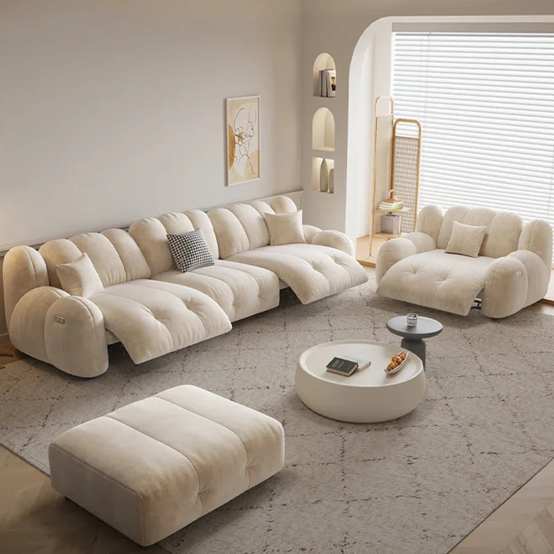 

Design Beige Living Room Sofas 3 Seater Armrest Lounges Recliner Electric Sofa Sleeper Luxury Divani Per Soggiorno Furniture