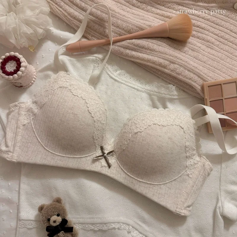 Women's Bras: Delicate and Sensual, Girlish Lace and Floral Lingerie; Small-Bust Push-Up Bras Without Underwire; Sweet-Style Bra