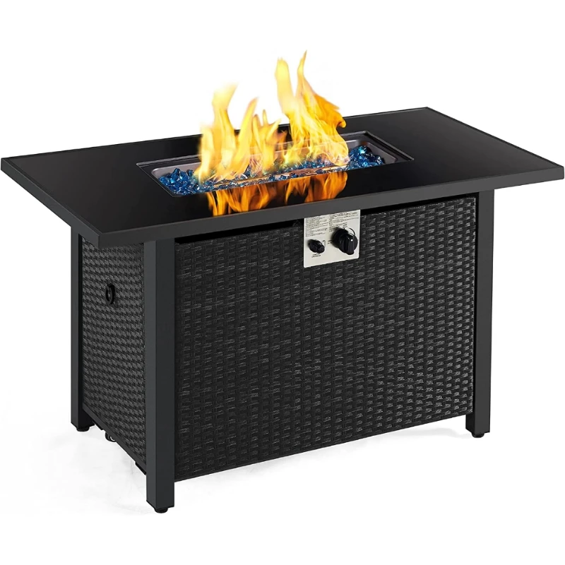 Outdoor gas stove, garden leisure long table, courtyard heating, gas stove, wrought iron brazier, liquefied gas baking table