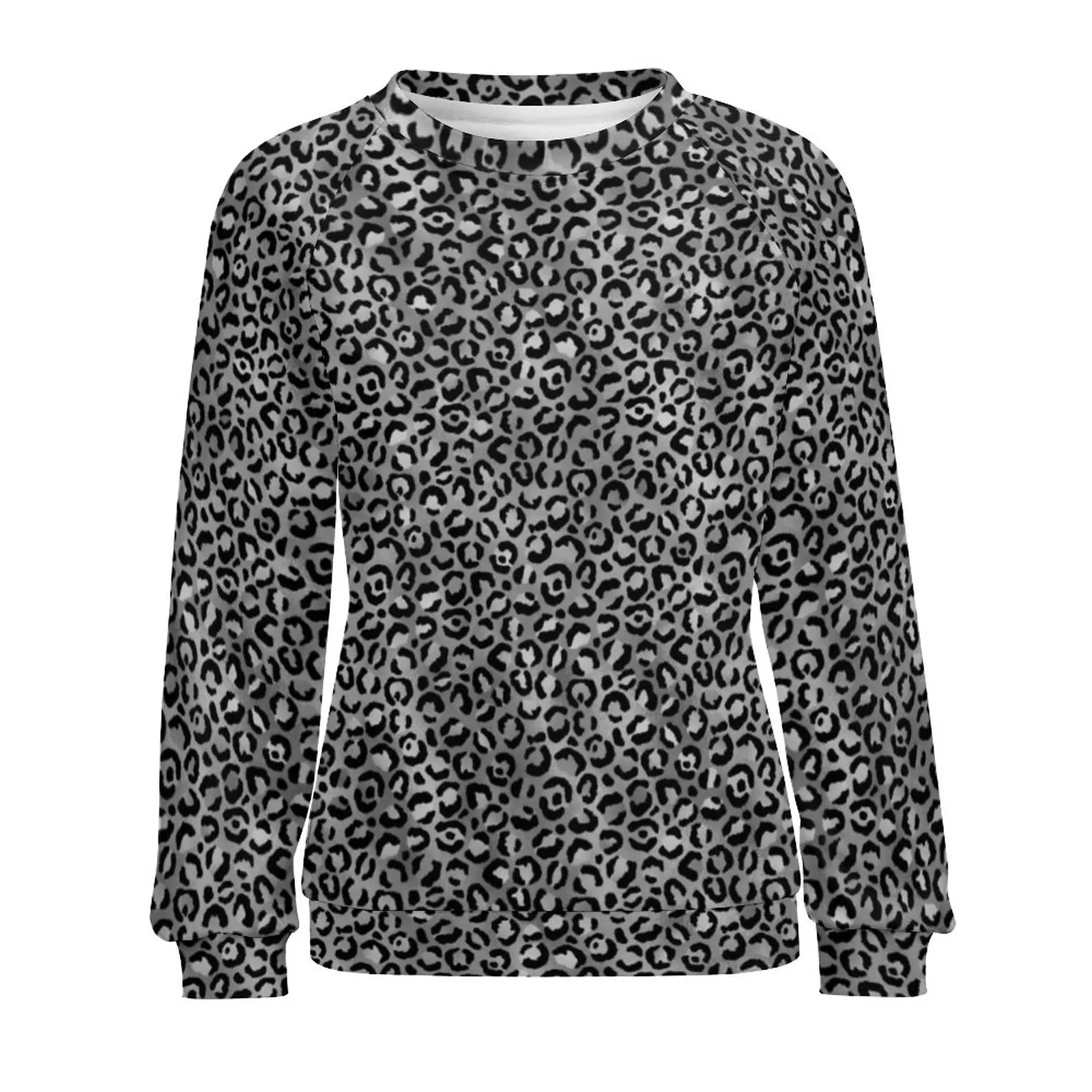 Preto cinza leopardo hoodies das mulheres de manga longa pontos animais impressão casual hoodie quente inverno hip hop design de grandes dimensões camisolas