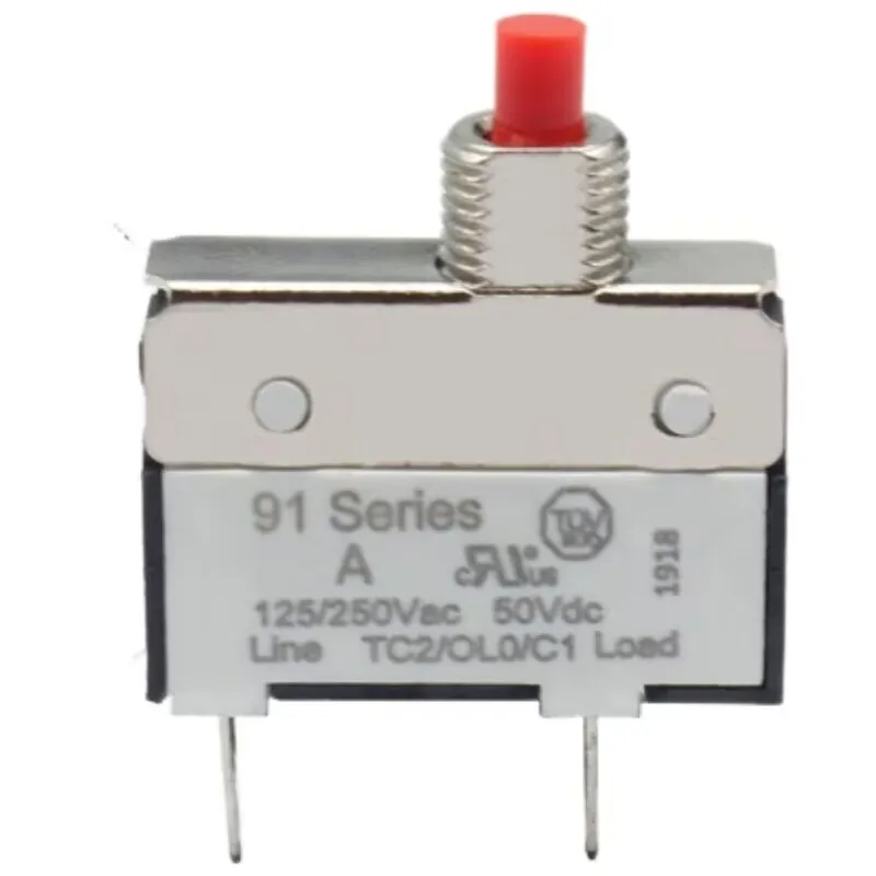 91 Series Thermal Circuit Breaker 2A Manual Reset Overload Protector 125/250VAC 50VDC Over Current Protection Switch