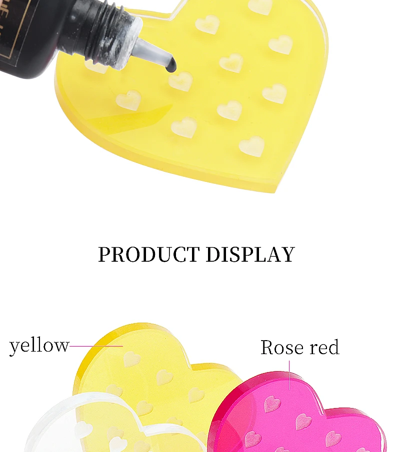 1 stücke Herz Glas Dichtung Falsche Wimpern Ständer Kleber Halter Pad Wimpern Verlängerung Kleber Palette Paste Kleber Pad Make-Up-Tool – Detail 7