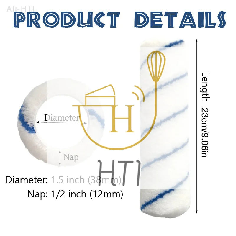 

Валик малярный из микрофибры с средним ворсом, 6/10 шт., 9 дюймов x 1,5 дюйма, тканый