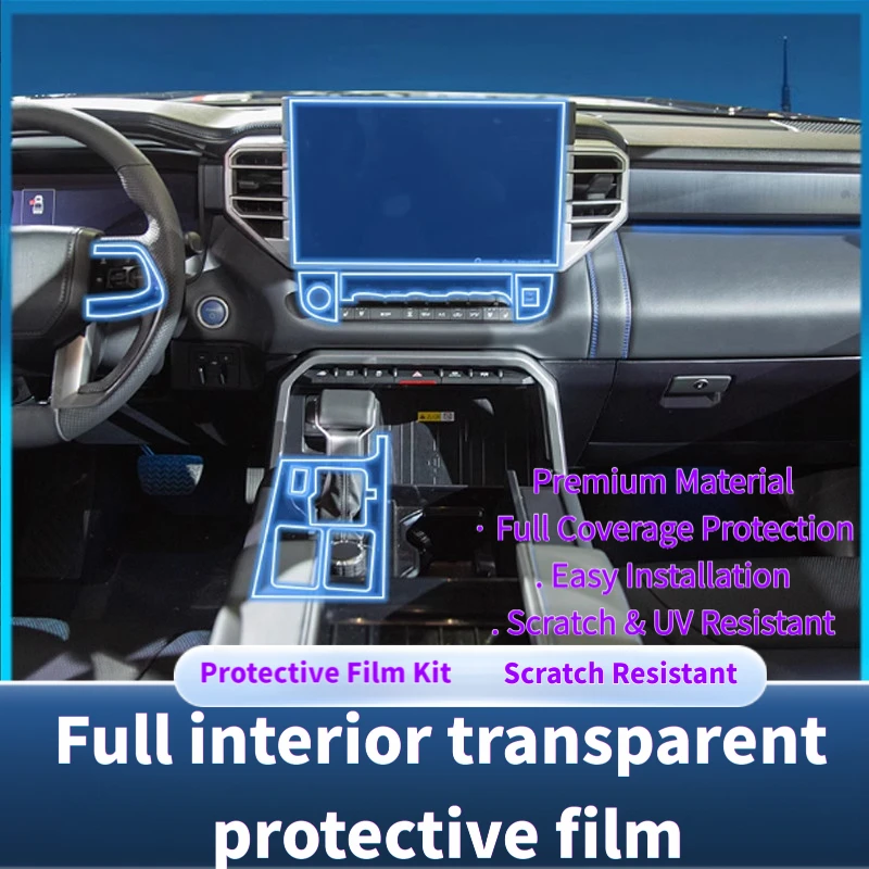 For 2022-2024 Toyota Tundra/Sequoia Interior Film Navigation Screen Center Console Air Conditioning Protective Film Modification