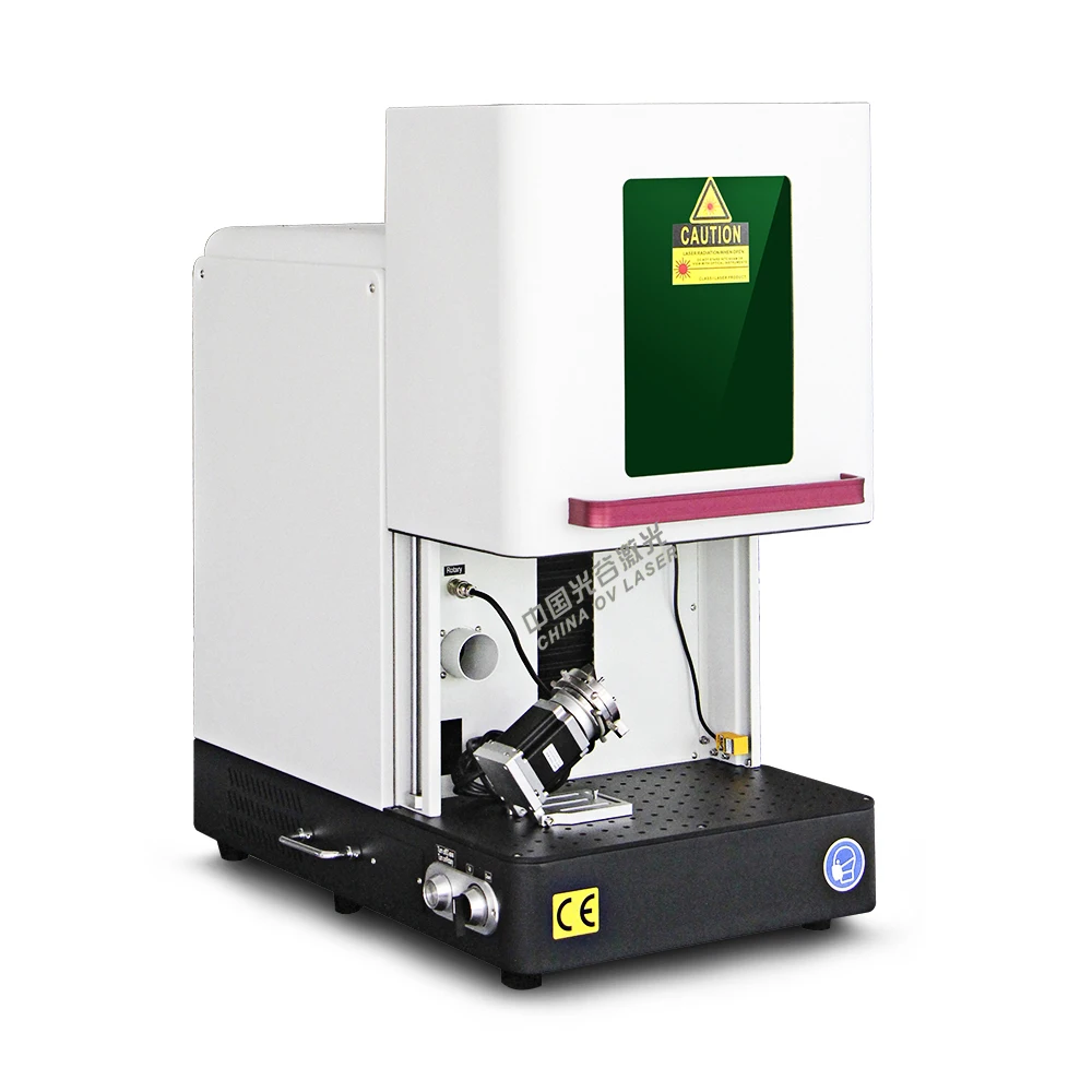 100w enlosed  engraving machine for jewelry ring engraving and gold cutting 50w marking machine fiber  lightburn