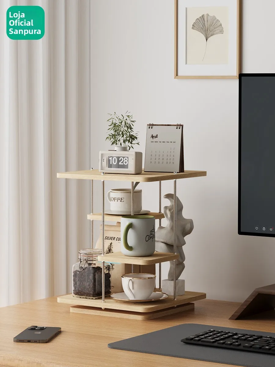 multi-layer-rotatable-cup-holder-desktop-storage-rack-simple-design-home-use-mug-organizer-bookshelf-coffee-cup-display-stand