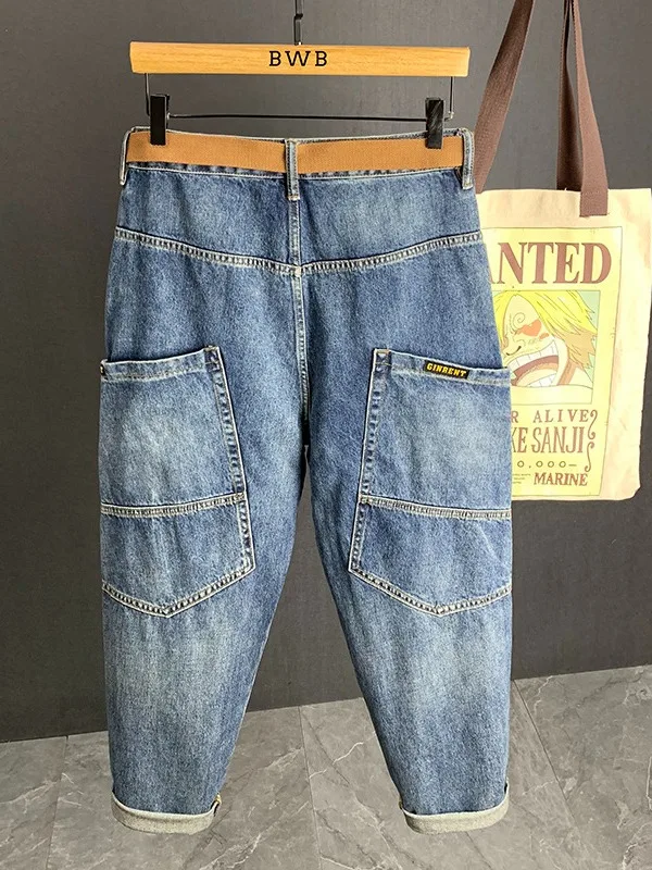 

Мужская рабочая одежда American Sle, брюки с прямыми штанинами, винтажные джинсовые брюки с талией, весна-осень, Новое поступление, молодежные трендовые повседневные брюки