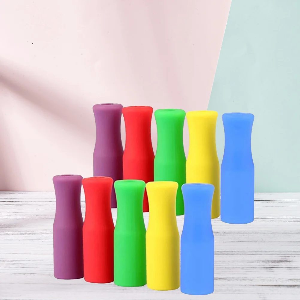 25PCS Silicone Straw Tips Multicolored Food Grade Straws Tips Covers (Random Color) Straws Covers Stainless Steel Straws Cover