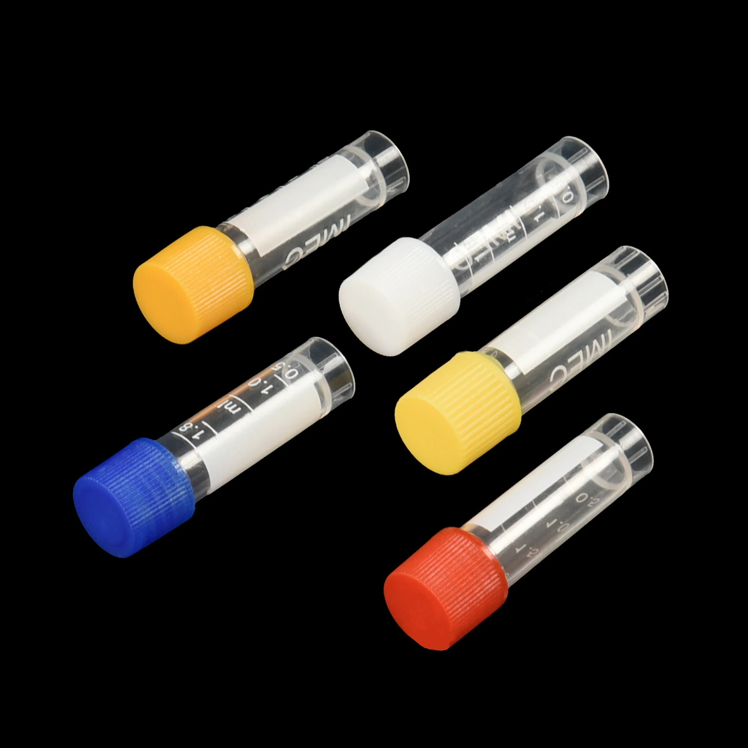 100pcs , 1.8ml  Graduated Centrifuge Tube Laboratory Freezing Tubes Centrifuge Tube for Lab Analysis With Colorful Screw Cap