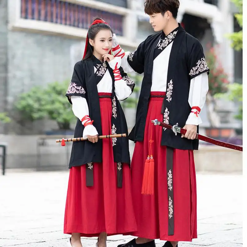 Autumn New Men And Women Chinese Style Retro Hanfu Fairy Ethereal Swordsman Costume Role Play Chivalrous Three Piece Suit