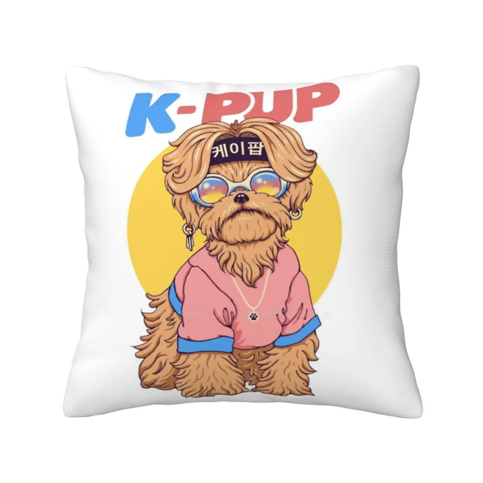 K-Pup Bedroom Office Hug Pillowcase Dogs Cute Dog Animals Puns Kpop Korean Dog Pop Culture Cute Puppy