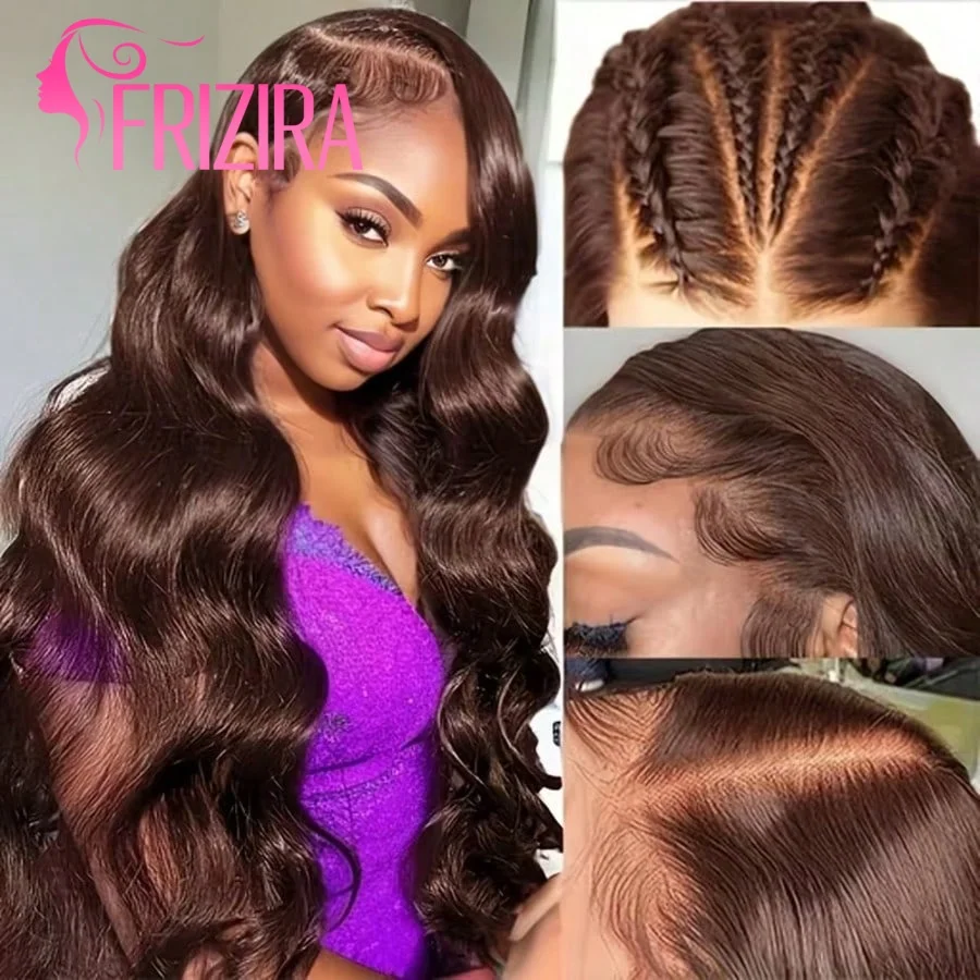 

Chocolate Brown Body Wave Human Hair Wigs 30 40 Inch 13x4 13x6 Hd Lace Frontal Wigs Human Hair 200% Density Brazilian Virgin Hair Pre Plucked