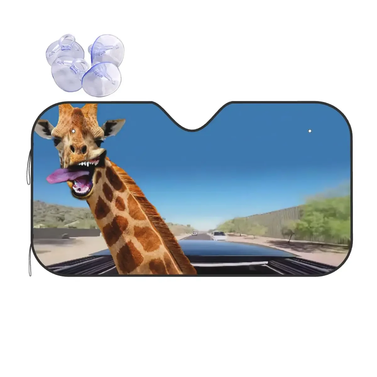 Giraffe Animals Windshield Sunshade Funny Cute Car Front Window Visor 76x140cm Car Sunshade Ice Shield Dust Protection