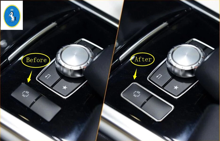 

Car Accessories Central Control ES Button Decor Frame Cover Trim For Mercedes Benz E Class Sedan W212 2011 - 2015 Metal