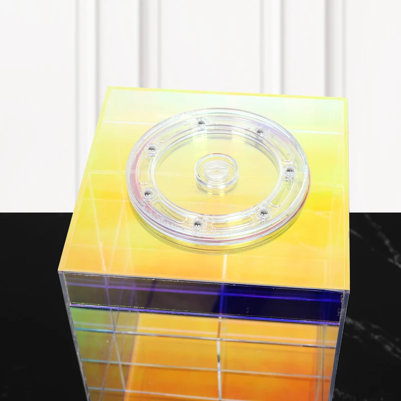 Acrylic Large Capacity Rainbow 360 ° Rotation Display Storage Box Perfume Skin Care Makeup Cosmetics Organization Holder