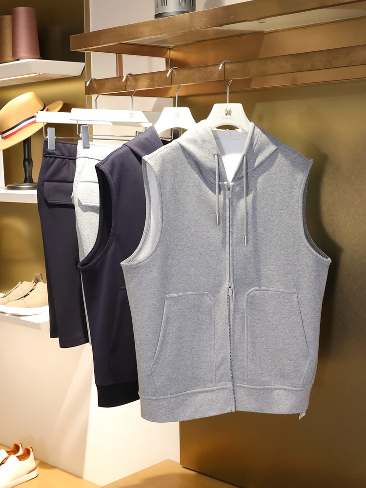 

Men's Outdoor Air Layer Hooded Vest orts Set Summer 2025 Faion Urban Busin Casual Stand Fit Multi ket Non Iron