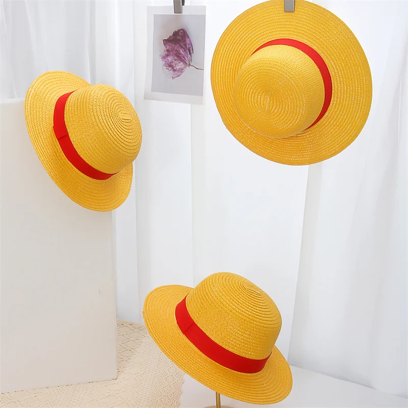 31-35CM Anime Strohhut für Festivals, Partys und Cosplay, Sonnenschutz-Hut, Eltern-Kind Sommer-Sonnenhut für Männer und Frauen – Detail 3