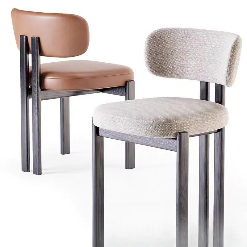 

Cream style simple household dining chair