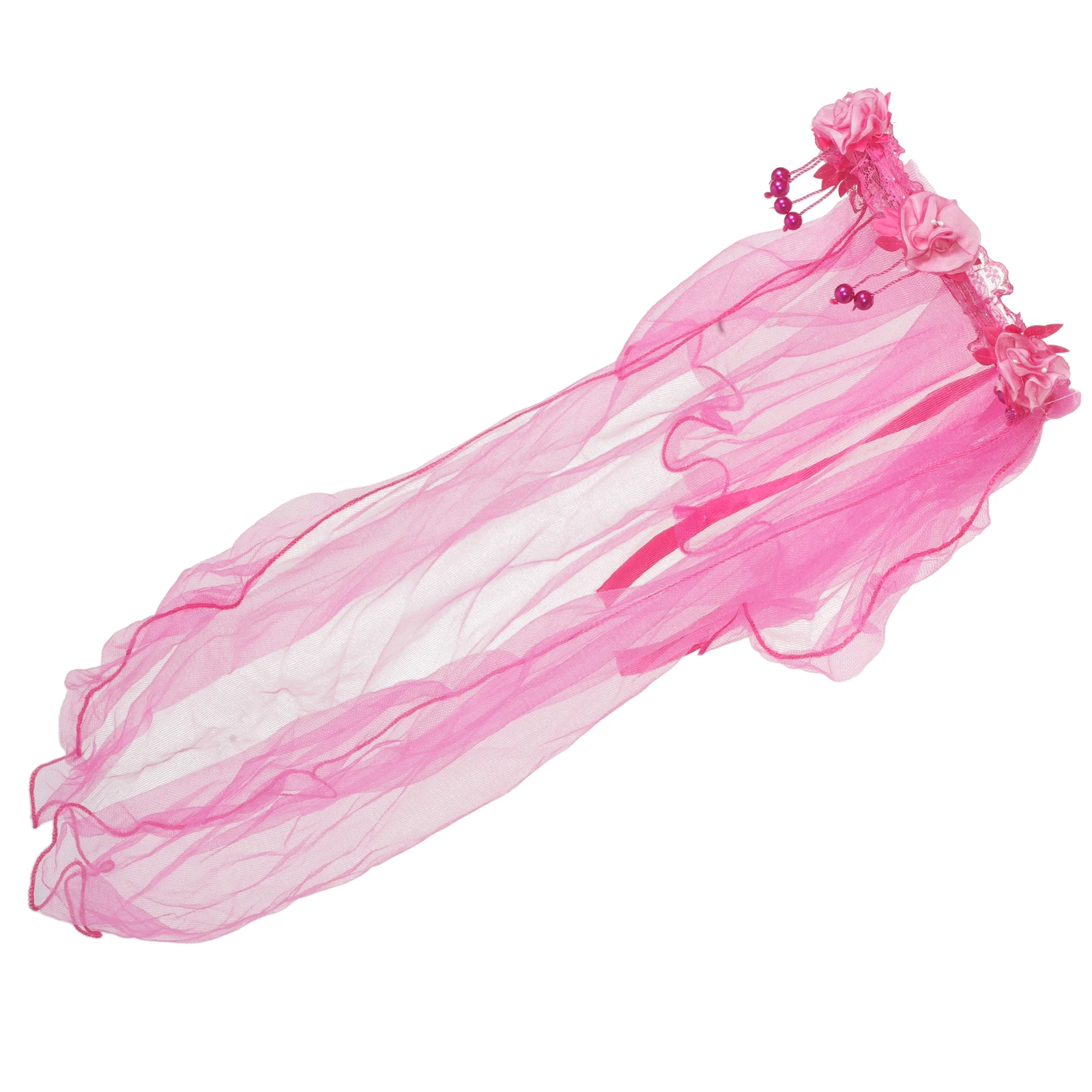 

Kids Wedding Communion Lace Double Layer Floral Headb Wreath Long Lightweight Wreath Wedding Veil Plastic Hoop