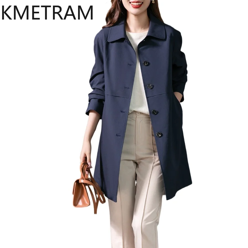 

KMETRAM FashionTrench Coats Высокое качество Новая верхняя одежда Элегантная куртка в корейском стиле Осенняя одежда 2024 Ветровка Женская