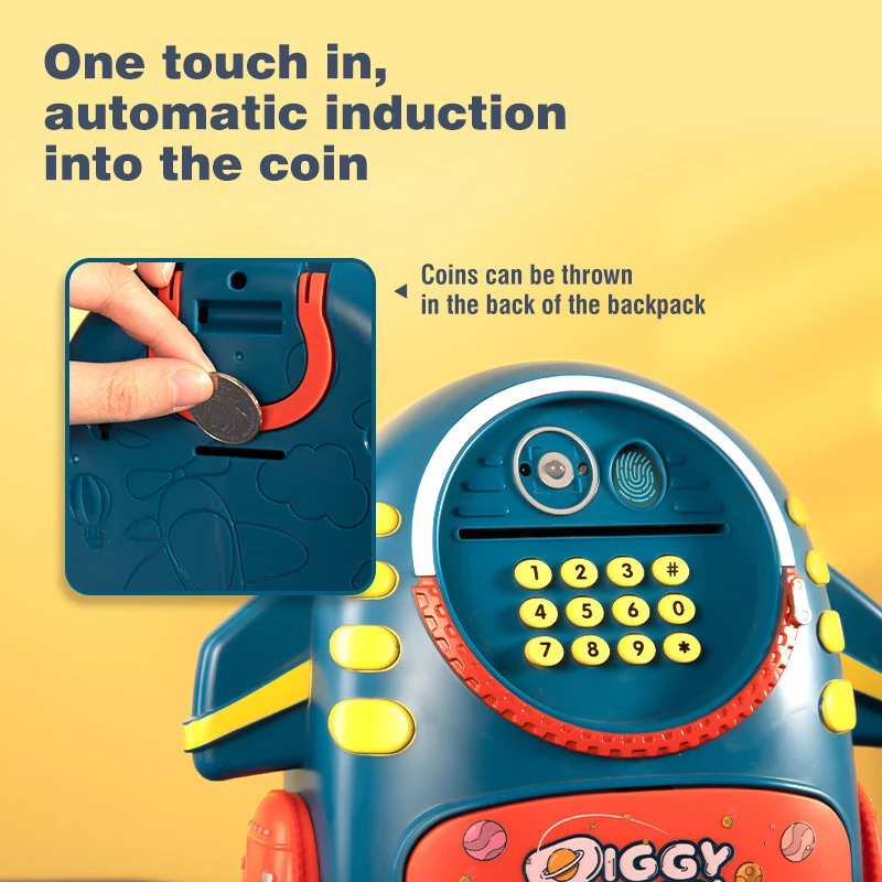 Money Box Piggy Bank Aerospace Schoolbag Toys for Kids Creative Electronic Coin Boxes Cash Safe Saving Birthday Party Child Gift