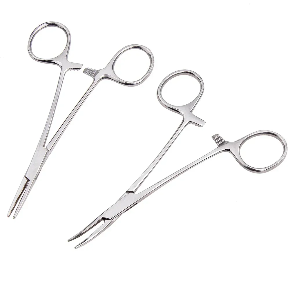 ALASICKA 12.5CM 16CM 18CM Stainless Steel Fishing Plier Scissor Line Cutter Hook Forceps Tackle Curved Tip Clamps Fishing Tools