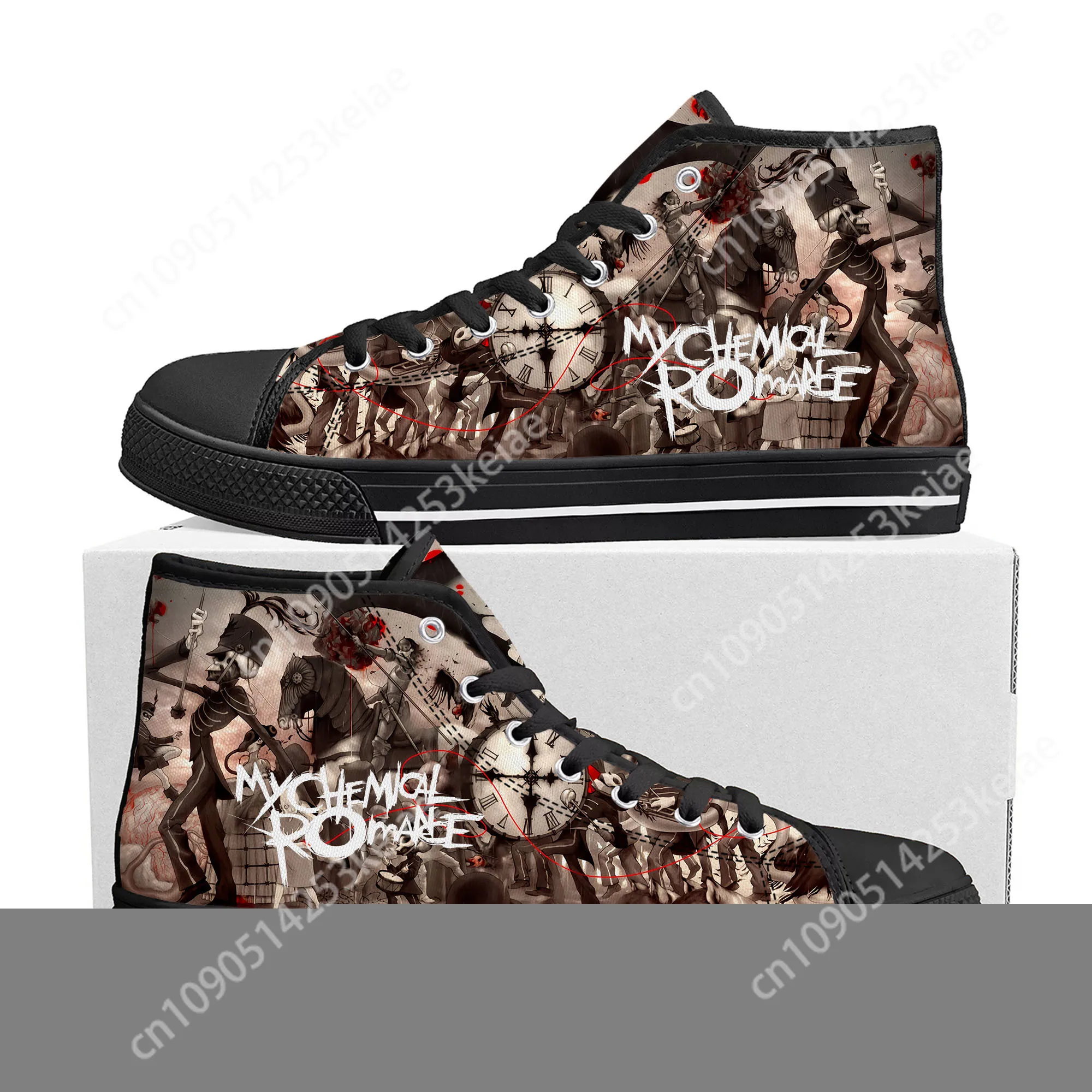 My Chemical Romance Rock Band High Top High Quality Sneakers Mens Womens Teenager Canvas Sneaker Casual Couple Shoes Custom Shoe