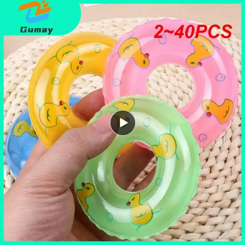 

2~40PCS Kids Mini Donuts Swim Ring Bath Toy Summer Fun Swimming Pool Accessory Float Ring Toys For Rubber Ducks Doll Inflatable