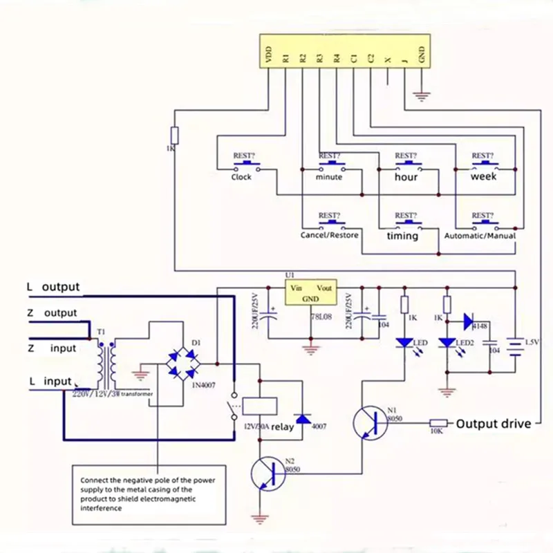 Imagem -03 - Faça Você Mesmo Módulo de Controle de Atraso de Controle do Microcomputador Programável Interruptor do Temporizador Clock Real 1.5v Peças Lote