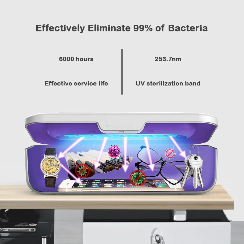 UTHAI Mobile Phone Disinfection Machine Small Makeup Tool Storage Box Multifunctional Ozone Ultraviolet Disinfection Box