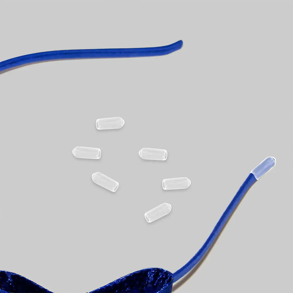 

200 шт., торцевые колпачки для повязки на голову, аксессуары для волос, мягкий резиновый чехол, сменный чехол для 6 мм, принадлежности для рукоделия, прозрачный