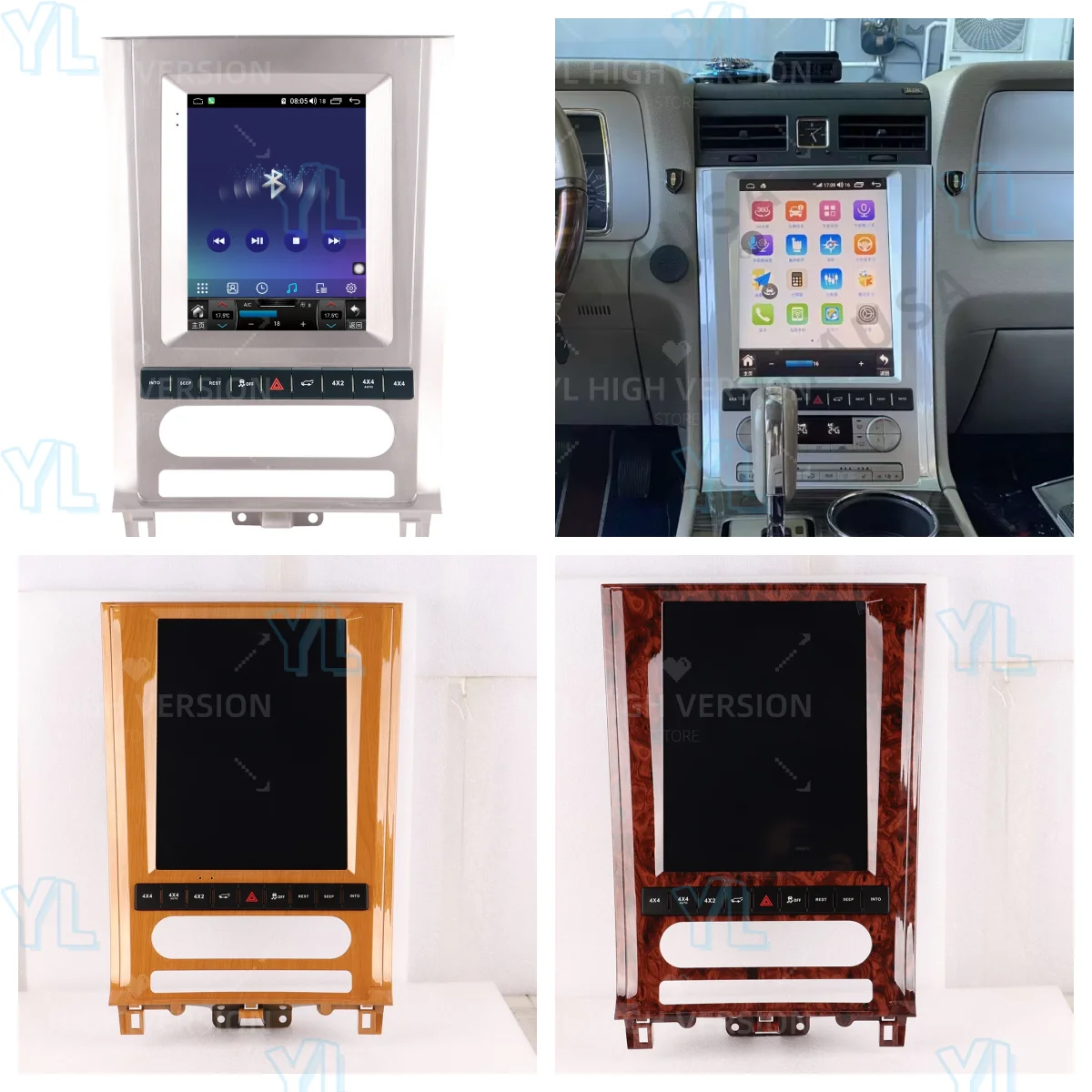 YANFU أندرويد 14.0 شاشة الوسائط المتعددة السيارات لينكولن نافيجيتور 2010-2013 Carplay راديو السيارة 12.1 بوصة نظام تحديد المواقع والملاحة رئيس وحدة