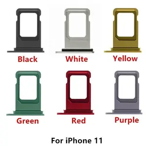 Bilashmart iPhone 11 Single SIM Card Tray iPhoen 11 11pro 11pro MAX SIM Card Holder Reader Socket Mobile Phone Replacement Parts