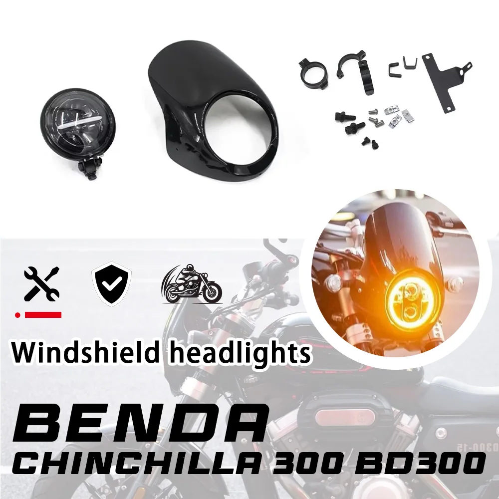 

For BENDA CHICHINLLA 300 BD300 headlight windshield highlight angel eye light instrument front bracket 300 bd 300 chinchilla