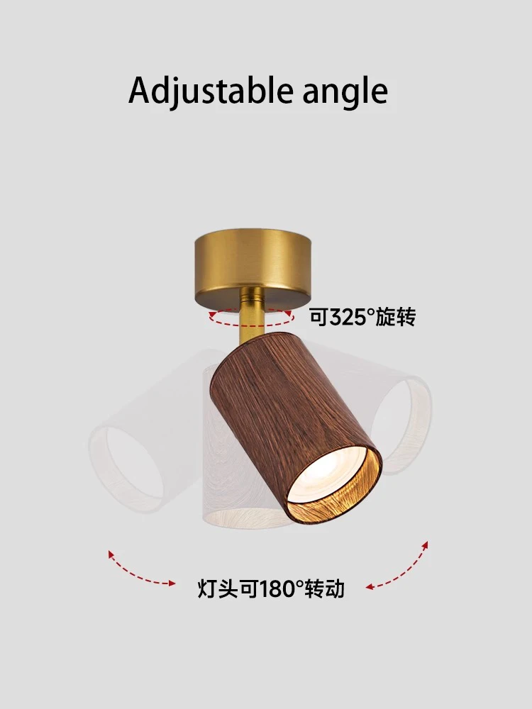 Led Spotlights GU10 Bulb Replaceable Spot Light Surface Mounted Walnut Color Ceiling Lamp Anti Glare Lighting Fixture 110V 220V